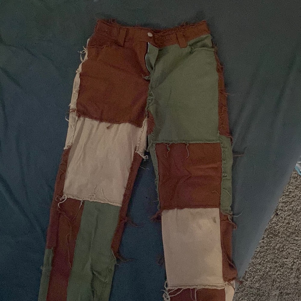 Frayed Patchwork Jeans